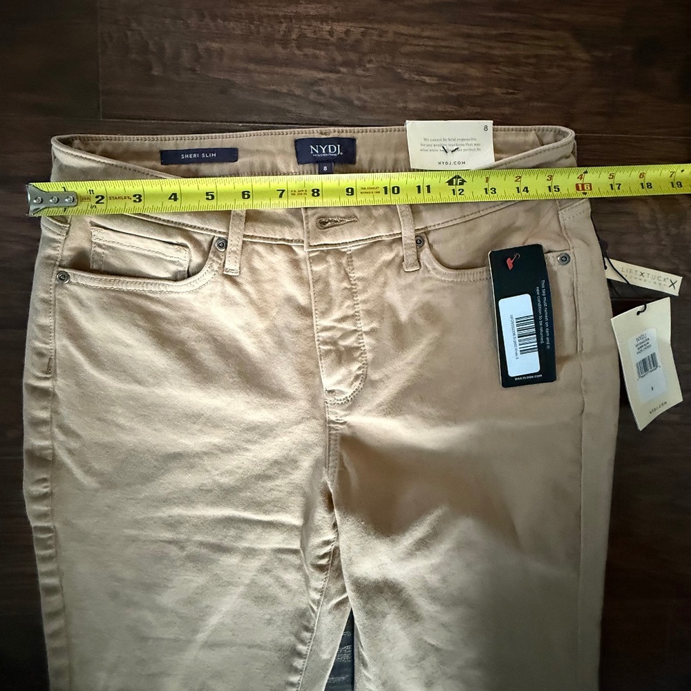 NWT NYDJ Sheri Slim Straight Jeans Hazel Wood Lift Tuck Size 8 - Picture 9 of 11